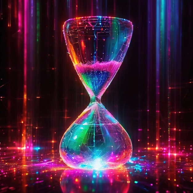 Photo hourglass time virtual digital online representation virtual data representation