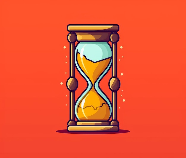 A hourglass with a cracked bottom