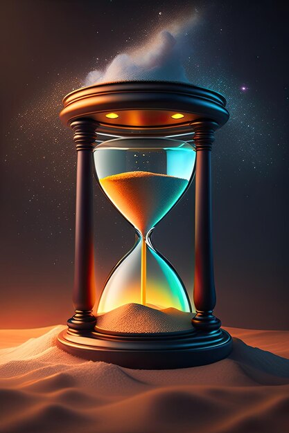 Hourglass with Glowing Sand