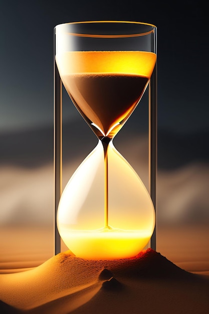 Hourglass with Glowing Sand