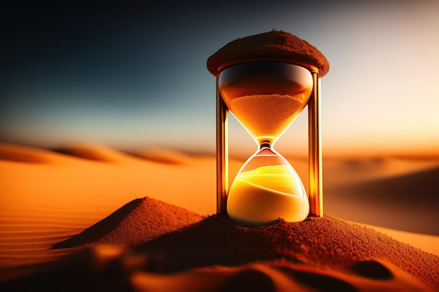 Hourglass with Glowing Sand