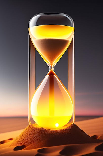 Hourglass with Glowing Sand