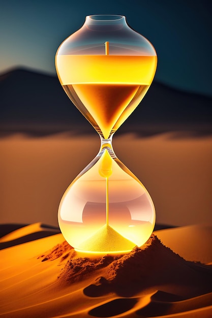 Hourglass with Glowing Sand