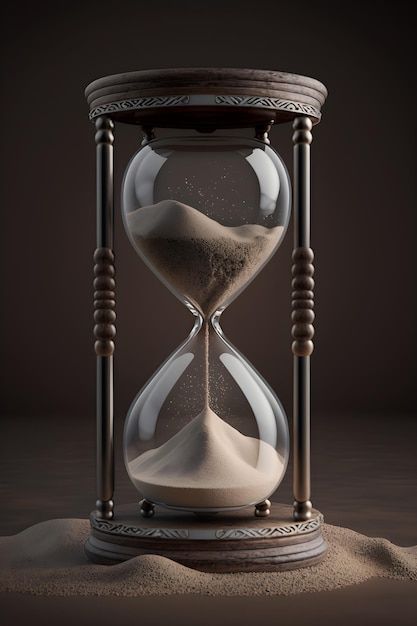 A hourglass with a golden sand in the middle