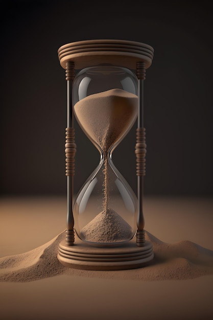 A hourglass with a golden sand in the middle