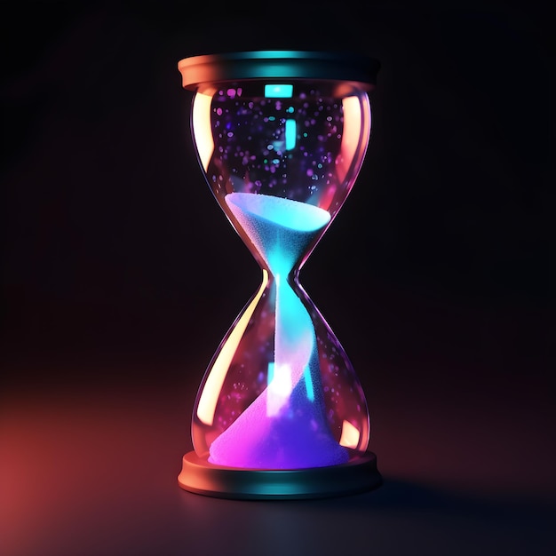 Photo a hourglass with a purple hourglass on it