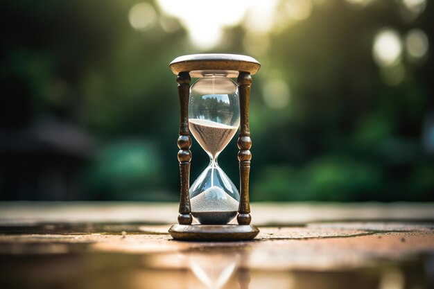 Photo hourglass with sand