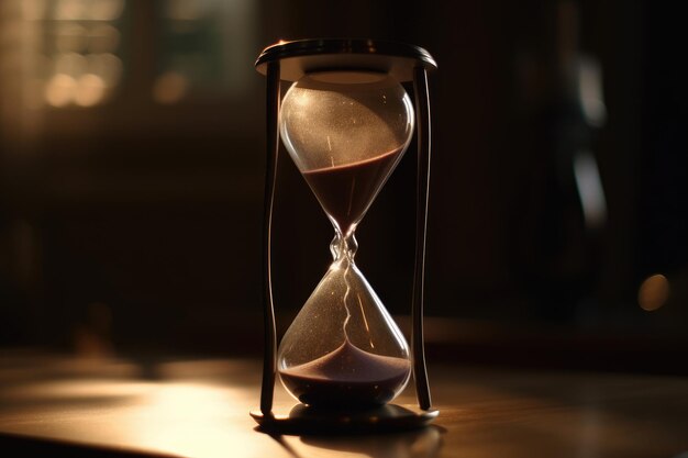 A hourglass with the time of 5 30 on it