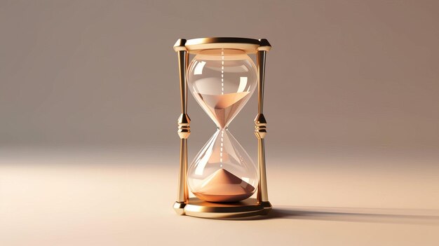 Hourglass with time planning concept on light background ai generated