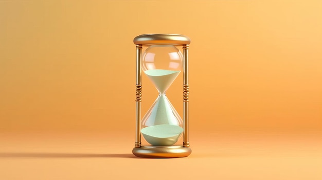 Hourglass with Time Planning Concept on Light Background AI generated