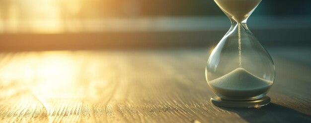 Hourglass on Wooden Table