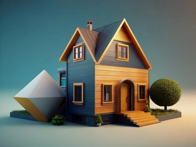 House 3D effect shapes