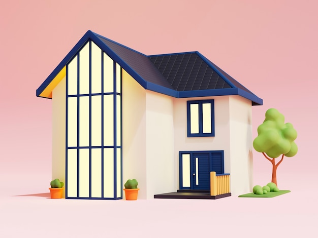 house 3d rendering design