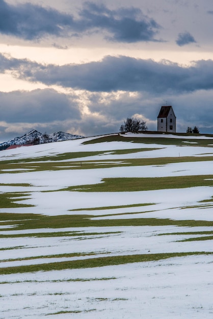 house against sky during winter