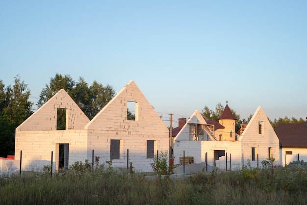 House builded from aerated concrete blocks