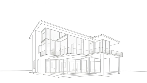 집 건물 스케치 건축 Generative AI