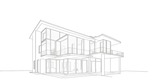 House building sketch architectural Generative AI