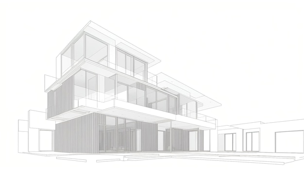 House building sketch architectural Generative AI