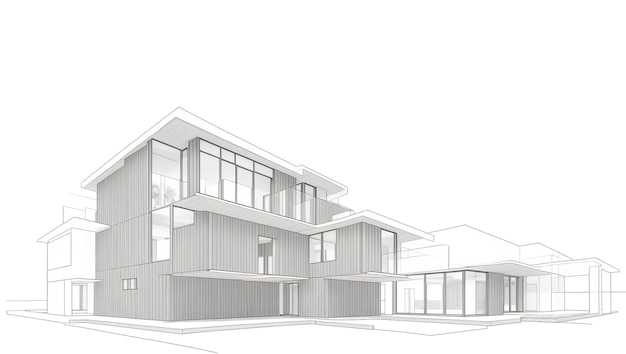 House building sketch architectural Generative AI