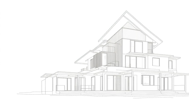 House building sketch architectural Generative AI