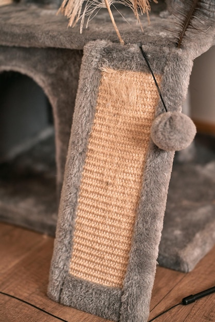 House for cat with scratching posts and platforms activity for indoor cats