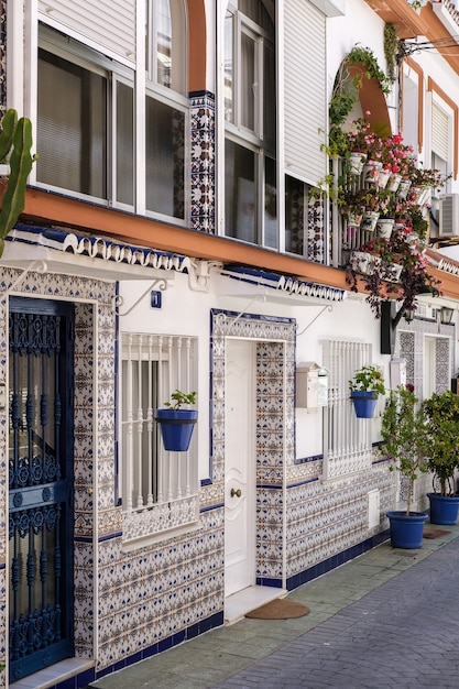 House clad with decorative  tiles in Cala de Mijas