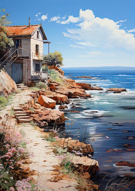 a house on a cliff overlooking the ocean