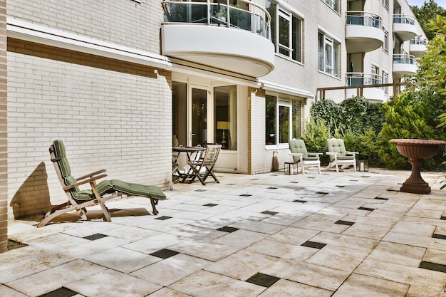 House courtyard with plant fence