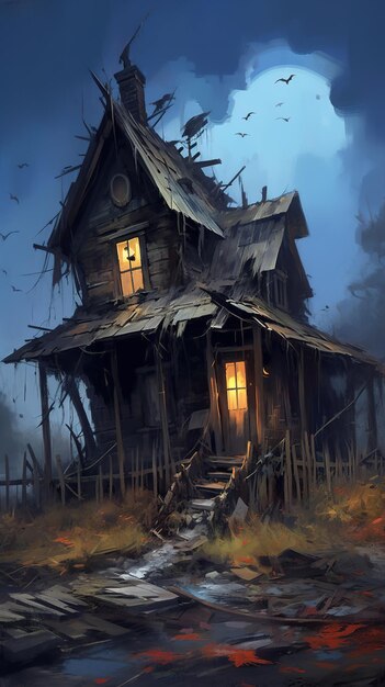 A house in the dark