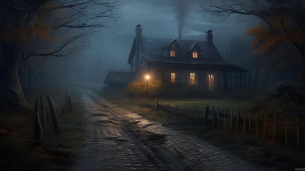 A house in the dark