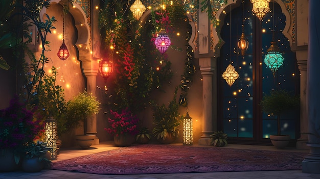 House decorated for Eid al Fitr celebration