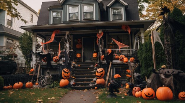 Foto casa decorata per halloween