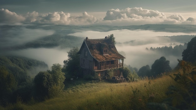 A house in the fog