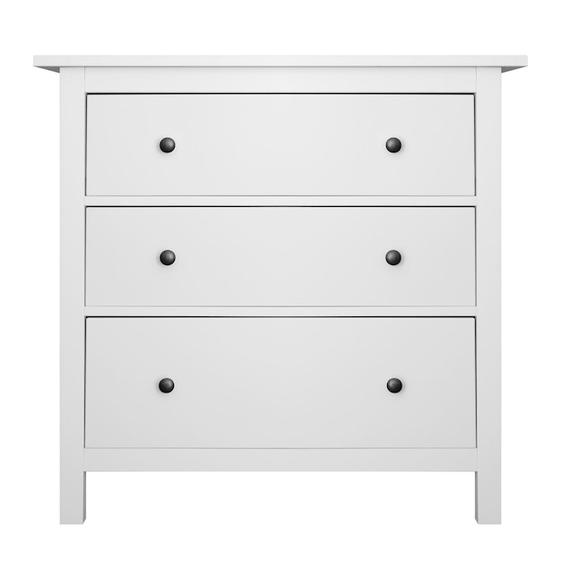 house furniture modern white small commode isolated
