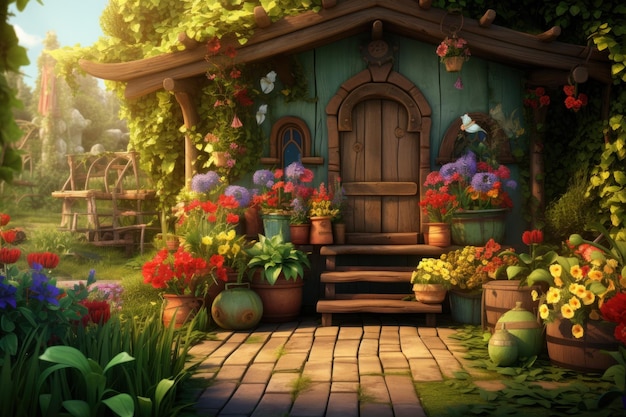 Foto sfondo di giardinaggio domestico
