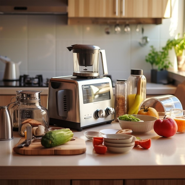 Foto casalinghi ed elettrodomestici da cucina sul tavolov