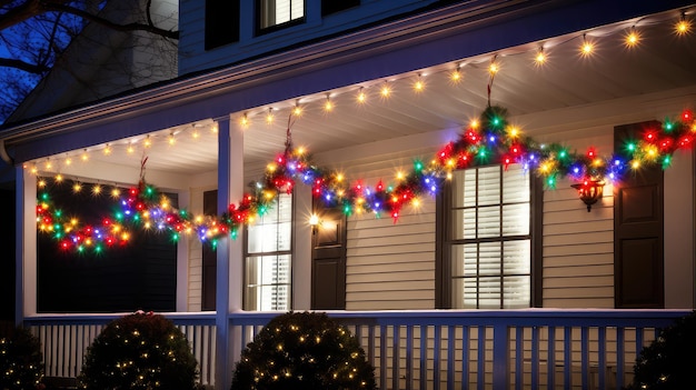 House holiday border lights