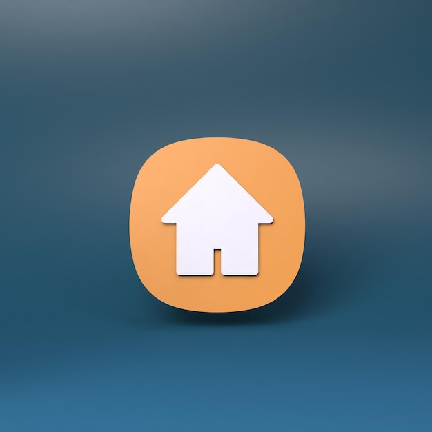Photo house icon 3d render illustration