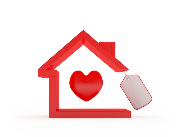 House icon with heart and blank label