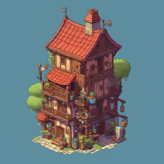 house illustration