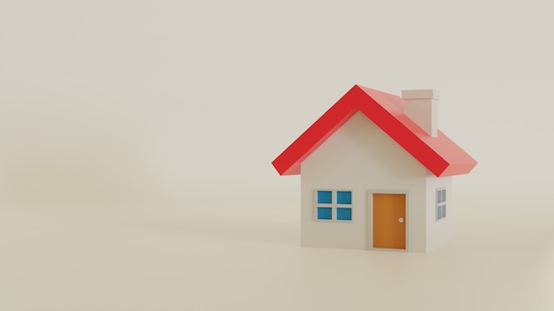 Casa isolata. illustrazione di rendering 3d.