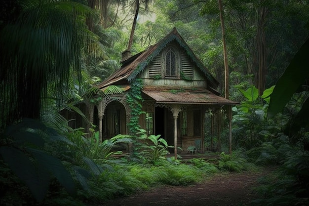 Дом в джунглях обои