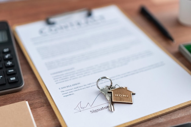 House key on top of house loan over table Jubilant