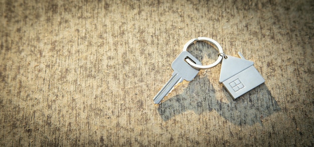 House keys on wooden background