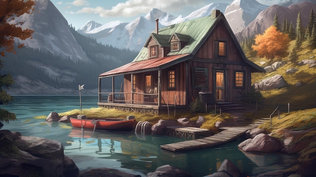 House on the lake wallpapers and images wallpapers