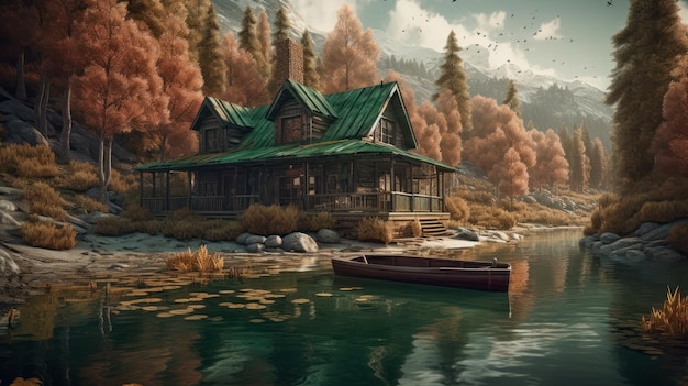 湖の上の家