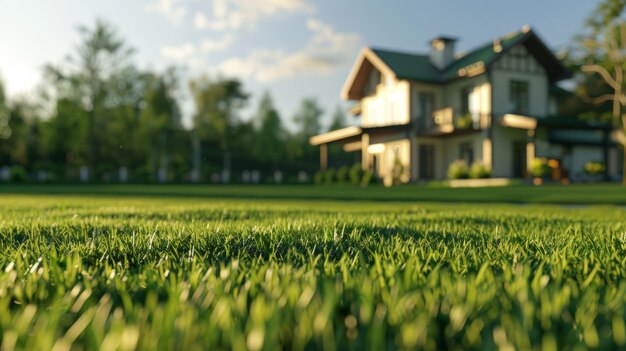 Photo house and lawn view