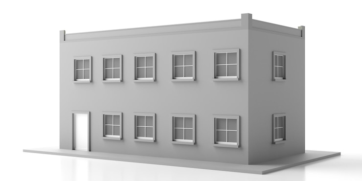 Фотография миниатюра особняка дома изолирована на белом фоне 3d иллюстрация