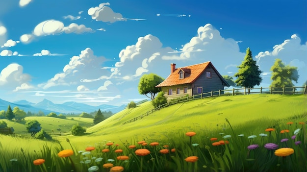 A house on a meadow