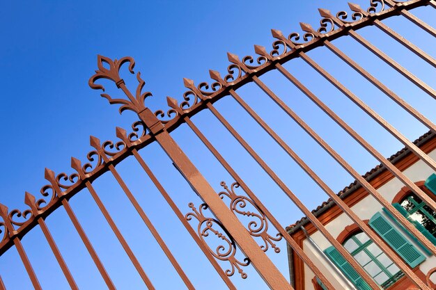 House and metal gate in a French city